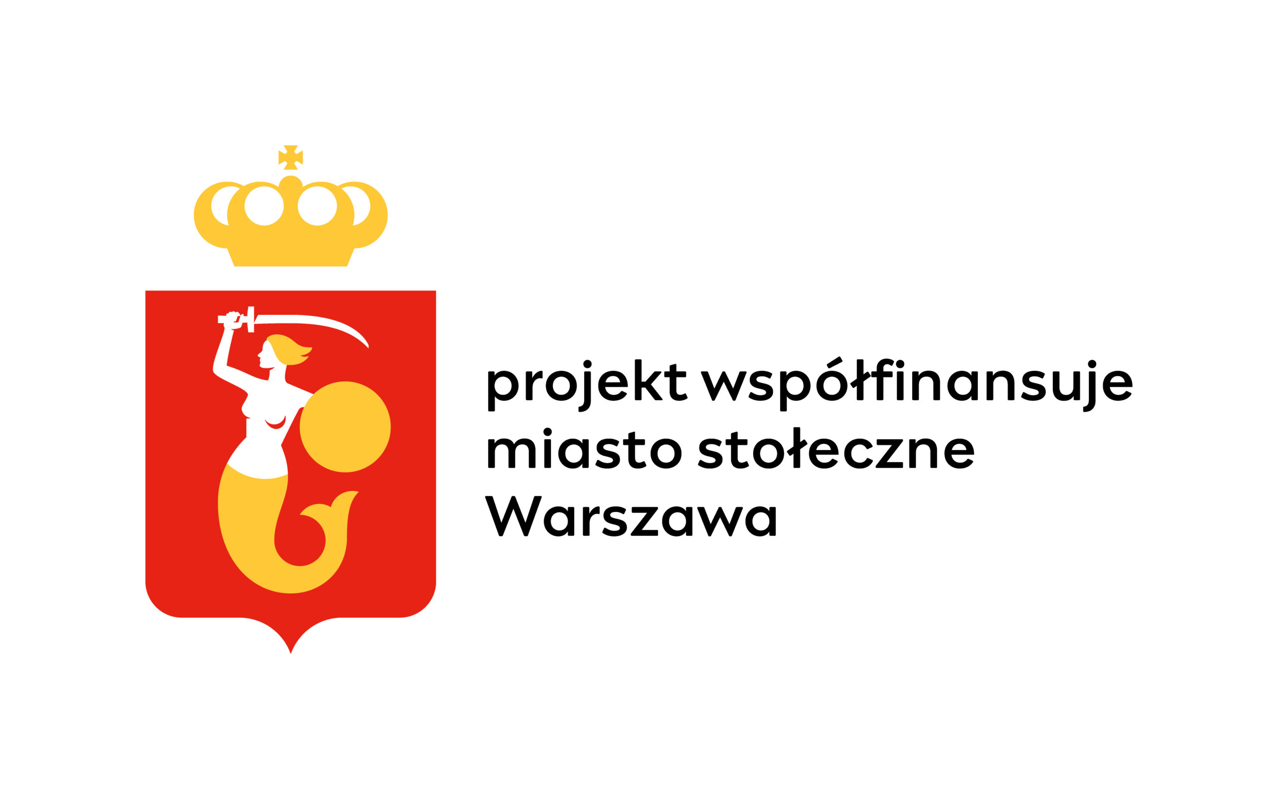Logo z herbem Warszawy i informacją: projekt współfinansuje miasto stołeczne Warszawa