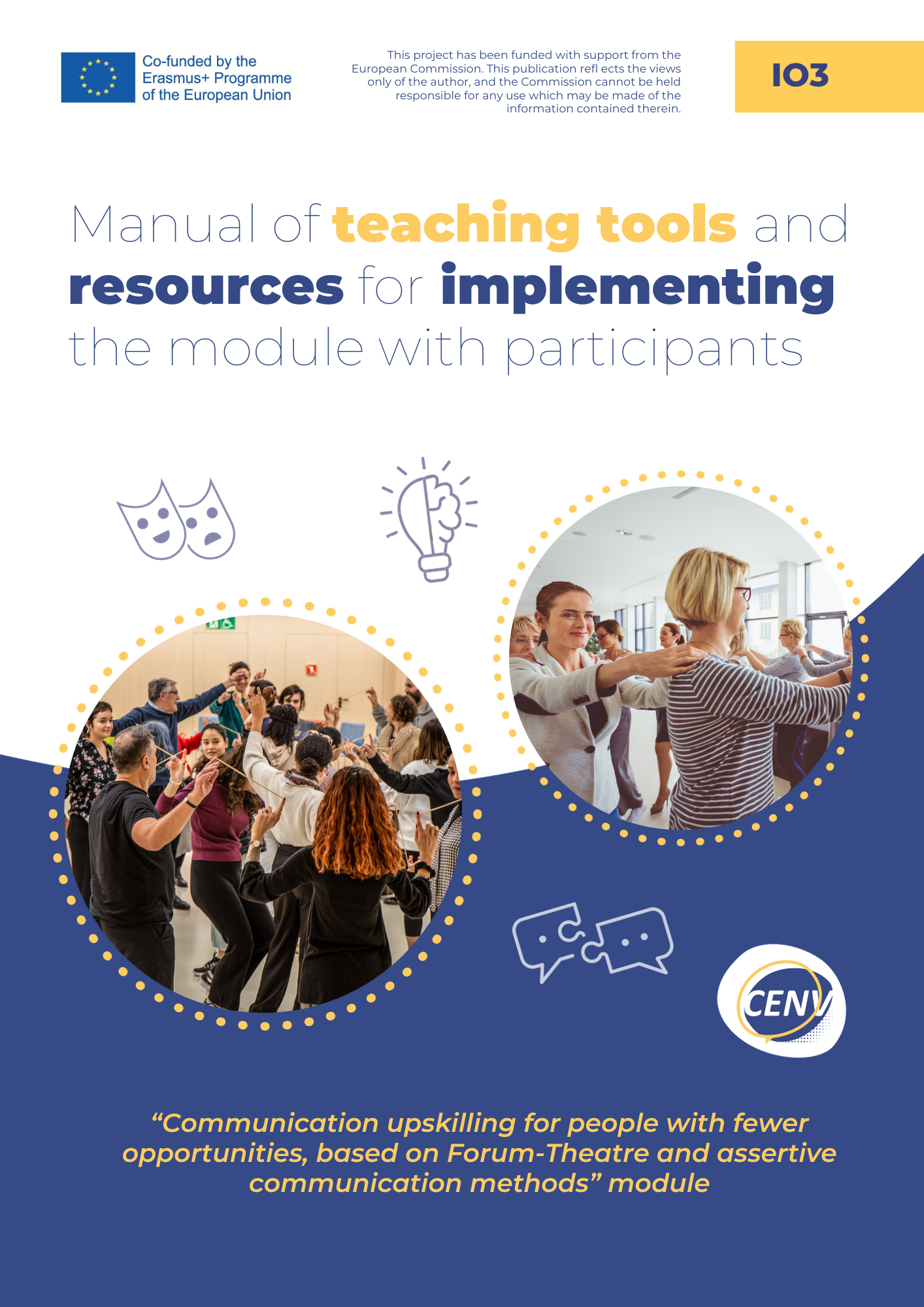 IO-3-2-3 Okładka publikacji Manual of teaching tools and resources for implementing the module with participants (ENG)