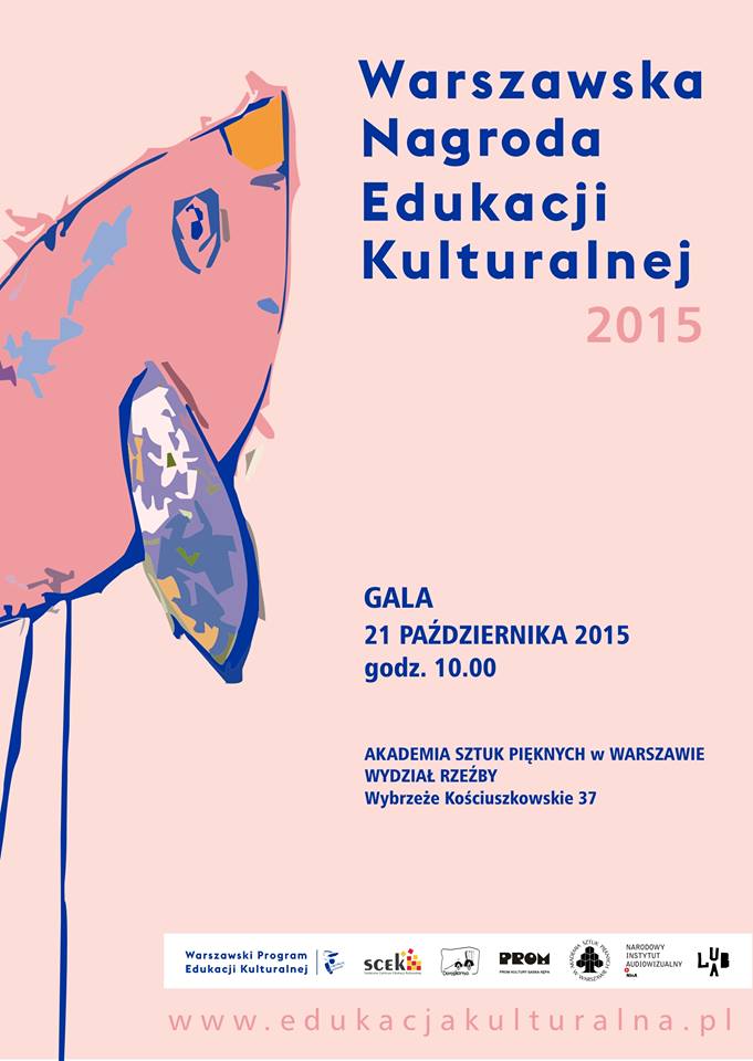 WNEK Plakat wydarzenia: Warszawska Nagroda Edukacji kulturalnej 2015