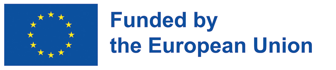 Logo Unii Europejskiej z tekstem: Funded by the European Uninon